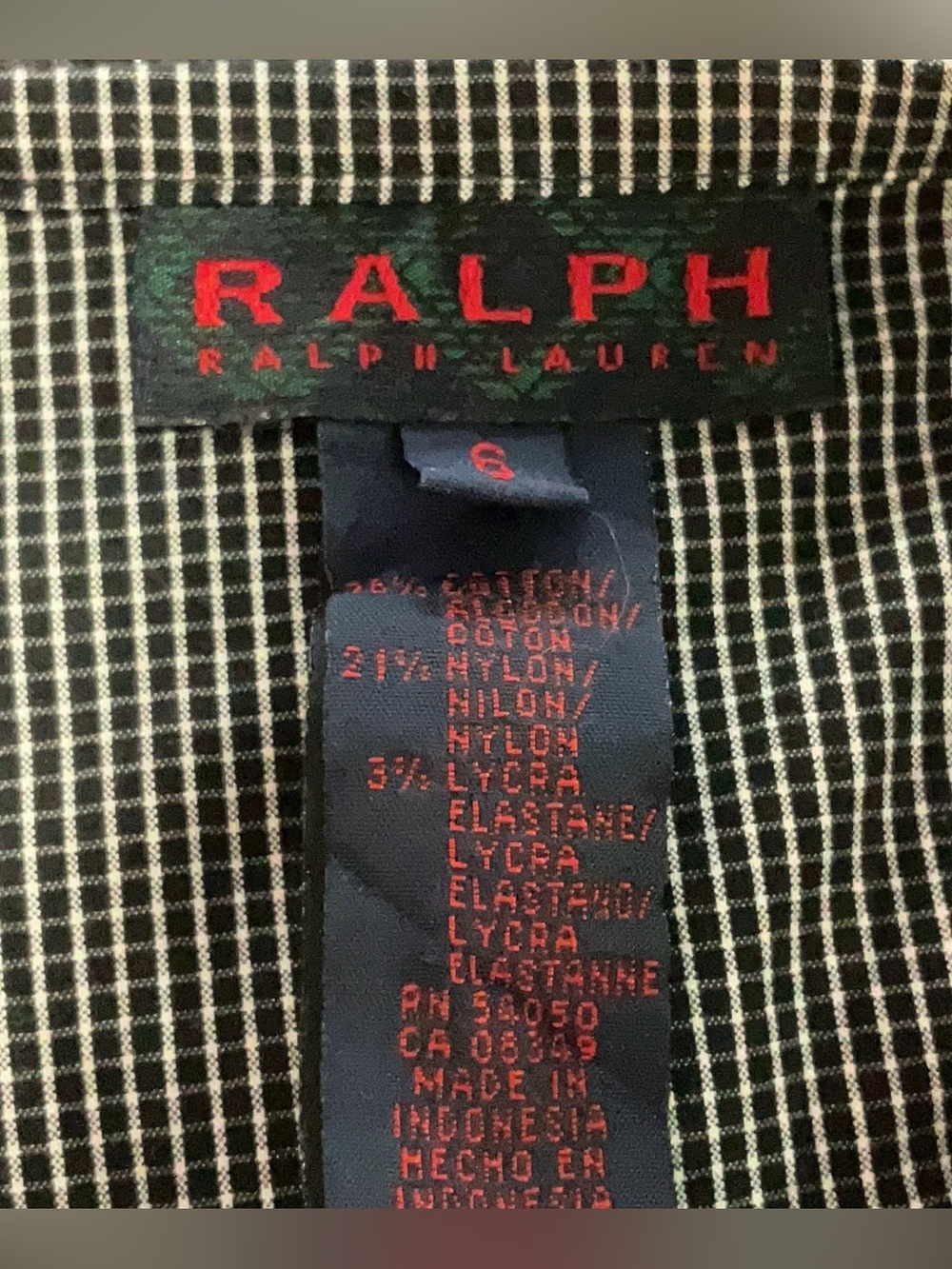 Vintage Ralph Lauren Halter Mini Dress Button Up 90s White Check Fitted Bodycon - Picture 5 of 5